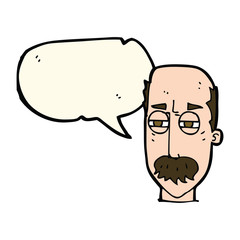 cartoon annoyed old man with speech bubble