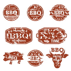 Illustration set of bbq labels. Vector