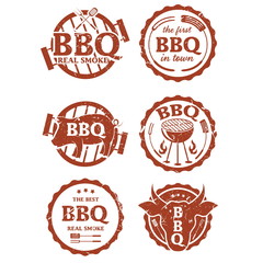 Obraz premium Illustration set of bbq labels. Vector