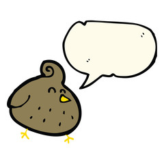 cartoon bird with speech bubble