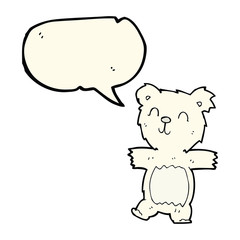 cartoon cute polar bear cub with speech bubble