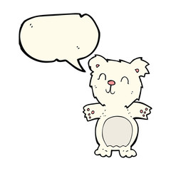 cartoon cute polar bear cub with speech bubble