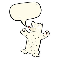 cartoon polar bear with speech bubble