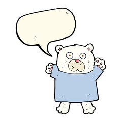 cartoon cute polar bear with speech bubble
