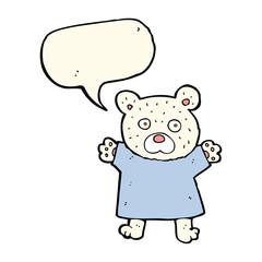 cartoon cute polar bear with speech bubble