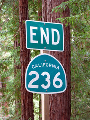 End of California State Route 236 Road Sign