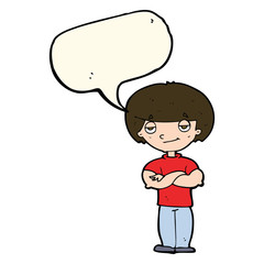 cartoon smug looking man with speech bubble