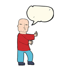 Fototapeta premium cartoon tough man with speech bubble