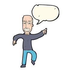 cartoon angry old man with speech bubble