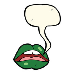 halloween mouth cartoon symbol with speech bubble