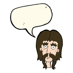 cartoon man with long mustache with speech bubble