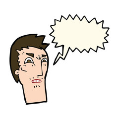 cartoon angry face with speech bubble