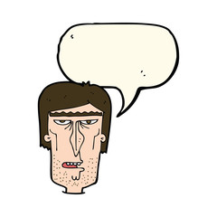 cartoon angry face with speech bubble