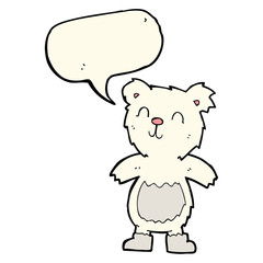 Obraz na płótnie Canvas cartoon teddy polar bear with speech bubble