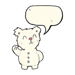 cartoon polar bear with speech bubble
