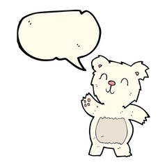 Obraz na płótnie Canvas cartoon polar bear with speech bubble