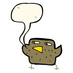 cartoon bird with speech bubble