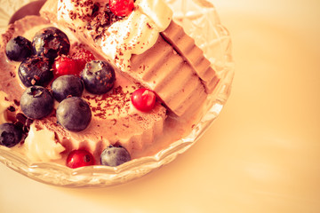 ice cream and berry fruit