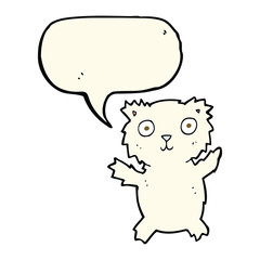 cartoon polar bear with speech bubble