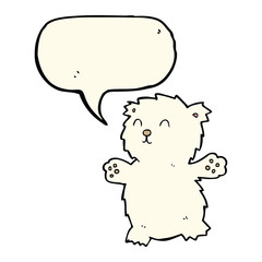 cartoon teddy bear with speech bubble
