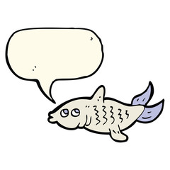 cartoon fish with speech bubble