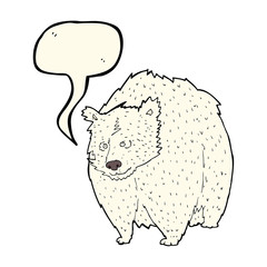 huge polar bear cartoon with speech bubble