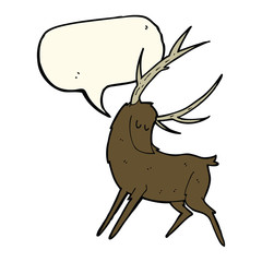 cartoon stag with speech bubble