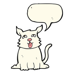cartoon happy dog with speech bubble