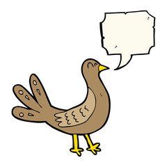 cartoon bird with speech bubble