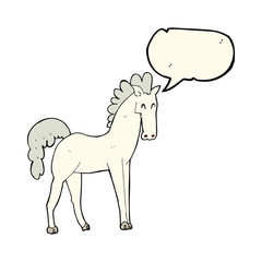 cartoon horse with speech bubble