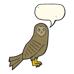 cartoon owl with speech bubble