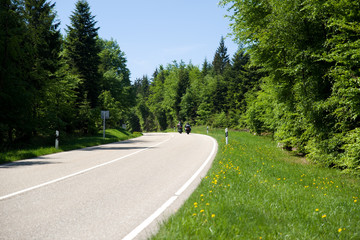 Motorradfahrer auf der Schwarzwaldhochstrasse 
