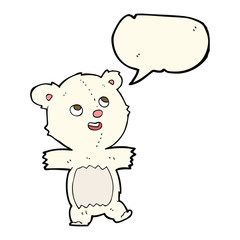 cartoon polar bear with speech bubble
