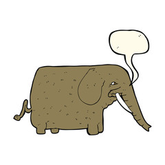 cartoon mammoth with speech bubble