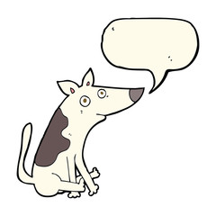 cartoon dog with speech bubble