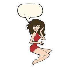 cartoon sexy woman with speech bubble