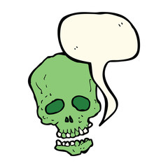cartoon skull with speech bubble