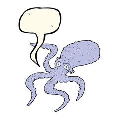 cartoon octopus with speech bubble