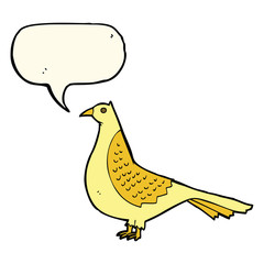 cartoon bird with speech bubble