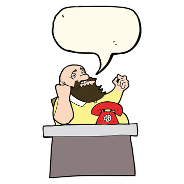recommend clip art: cartoon arrogant boss man with speech bubble