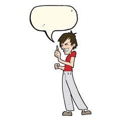 cartoon angry man arguing with speech bubble