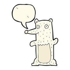 cartoon polar bear with speech bubble