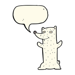 cartoon polar bear with speech bubble