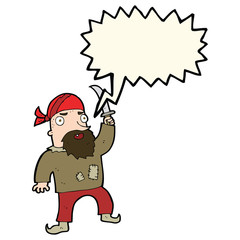 cartoon pirate with speech bubble