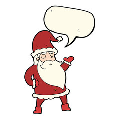 cartoon santa claus with speech bubble