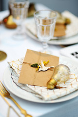Stylish gold table set