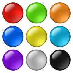 Glossy round buttons for icons