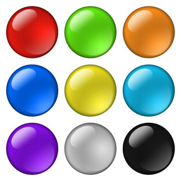 Glossy Round Buttons For Icons