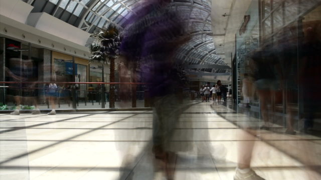 Timelapse of people in a shopping mall Full HD Stock video clip