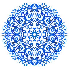 Watercolor blue mandala